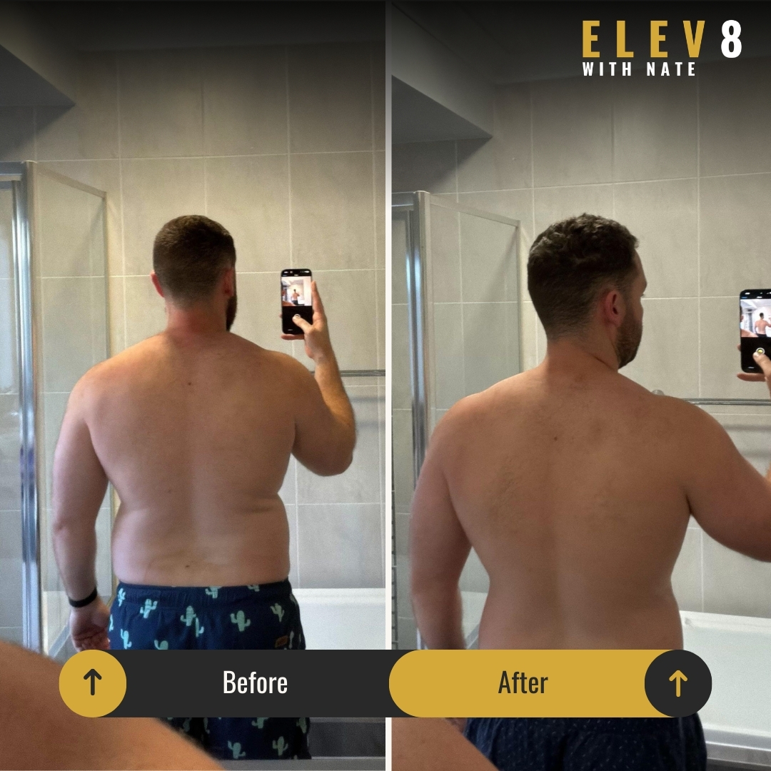 Before and after photo of Aussie dad client