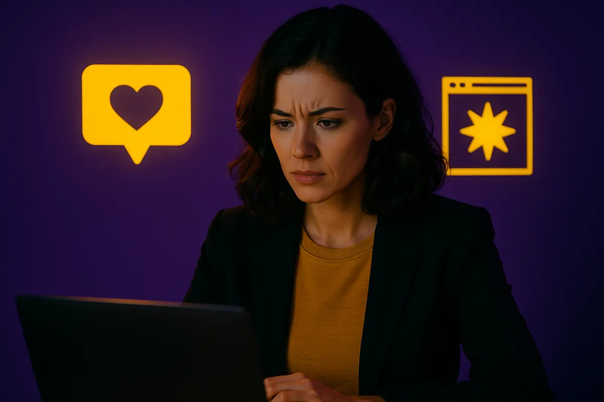 A cinematic digital image of a young man in a dimly lit supermarket aisle, holding a bright yellow shopping basket marked with a bold purple "C" logo. He appears focused and contemplative as he examines the basket, while warm yellow pendant lights and Regal Purple tones fill the scene, evoking brand-driven marketing symbolism and purchase behavior cues.