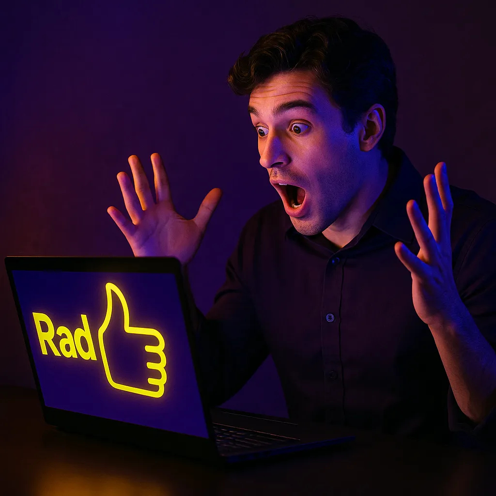 A serious-looking man in a dimly lit conference room studies a glowing yellow warning symbol in front of a purple screen displaying an upward-trending graph, representing the risks of loyalty-based marketing strategies.