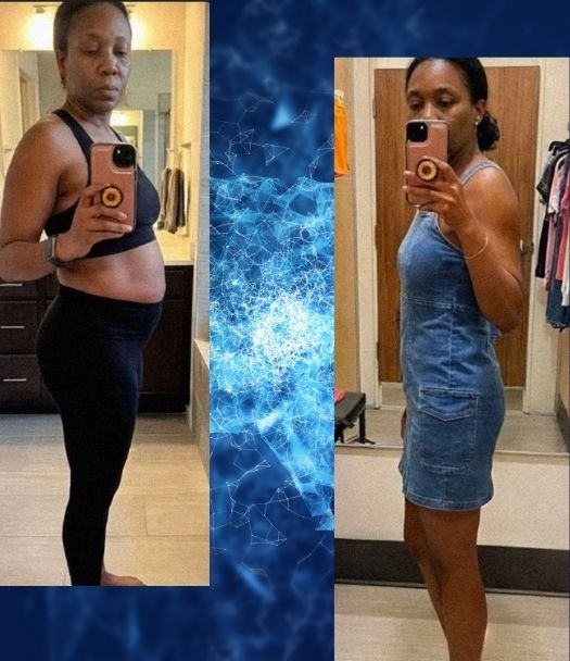 Success story from the Logic & Limbic Methodology program showing a student's weight loss transformation and healthy lifestyle results.