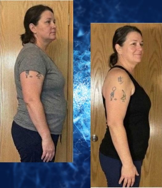 Success story from the Logic & Limbic Methodology program showing a student's weight loss transformation and healthy lifestyle results.