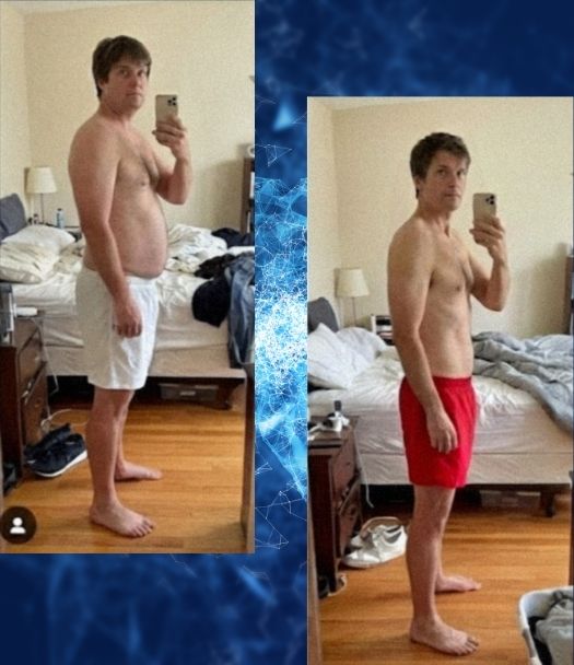 Success story from the Logic & Limbic Methodology program showing a student's weight loss transformation and healthy lifestyle results.