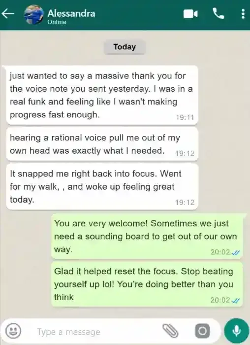 Real client feedback and success story from the Logic & Limbic community