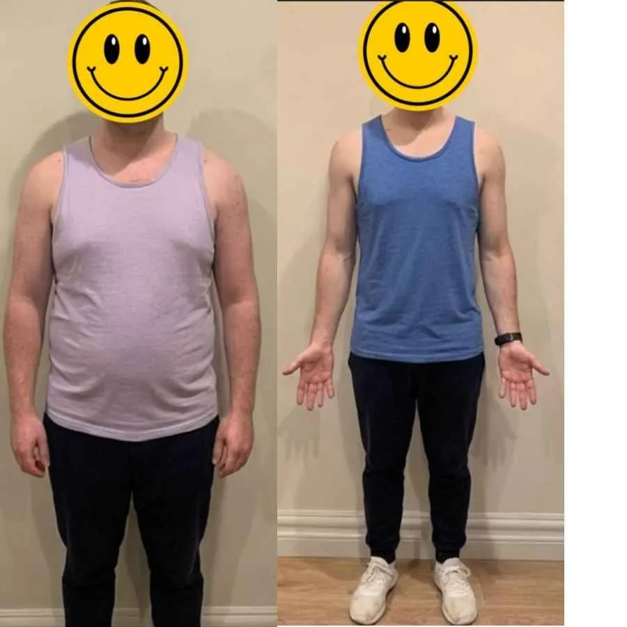 Client transformation result for the fat loss map weight loss program