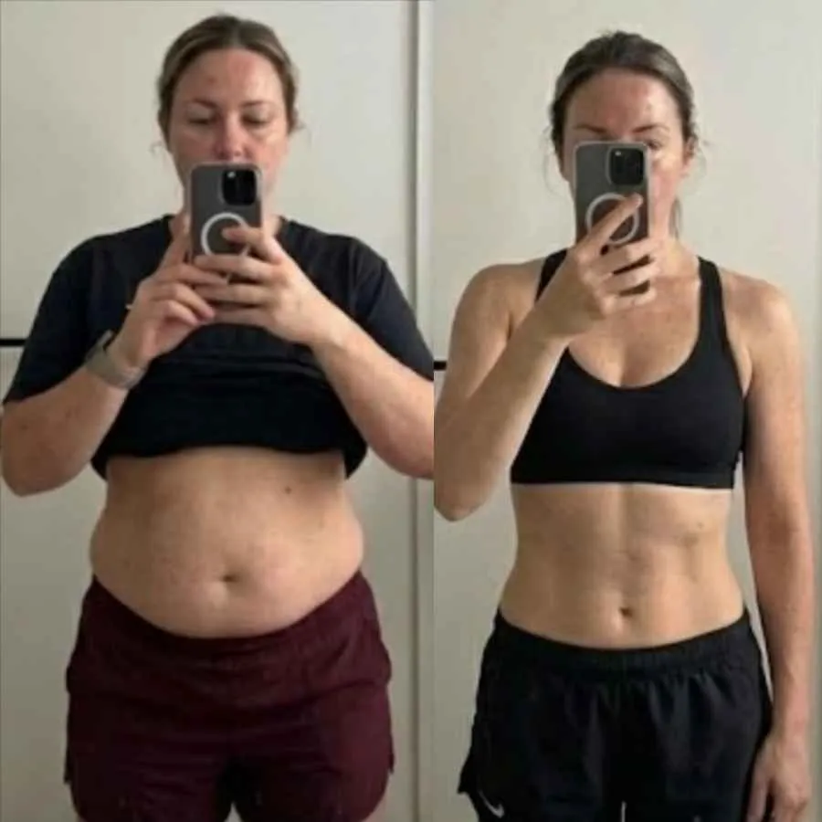 Client transformation result for the fat loss map weight loss program