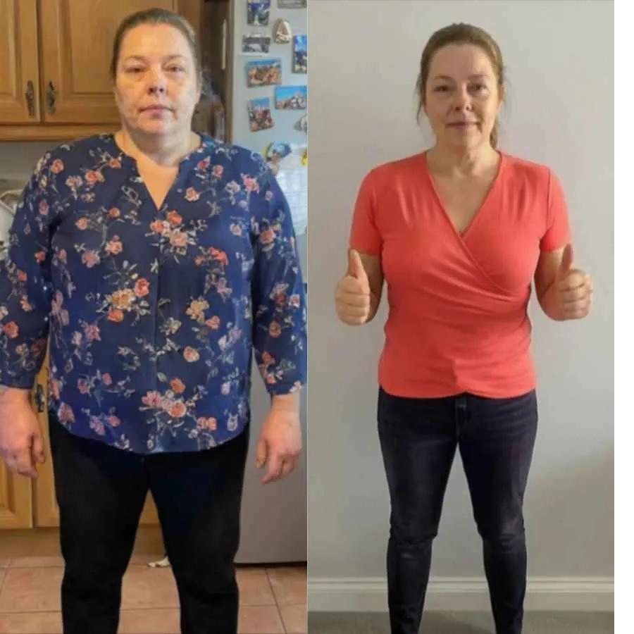 Client transformation result for the fat loss map weight loss program