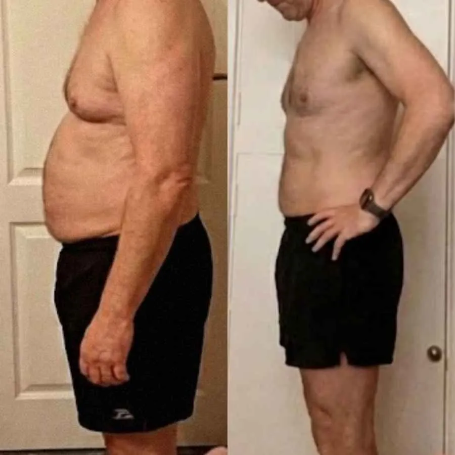 Client transformation result for the fat loss map weight loss program