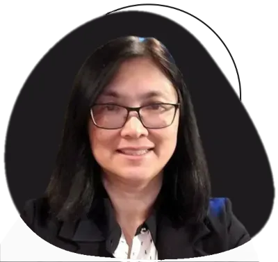 Headshot of Bonnie Yam smiling wearing black blazer and white blouse.