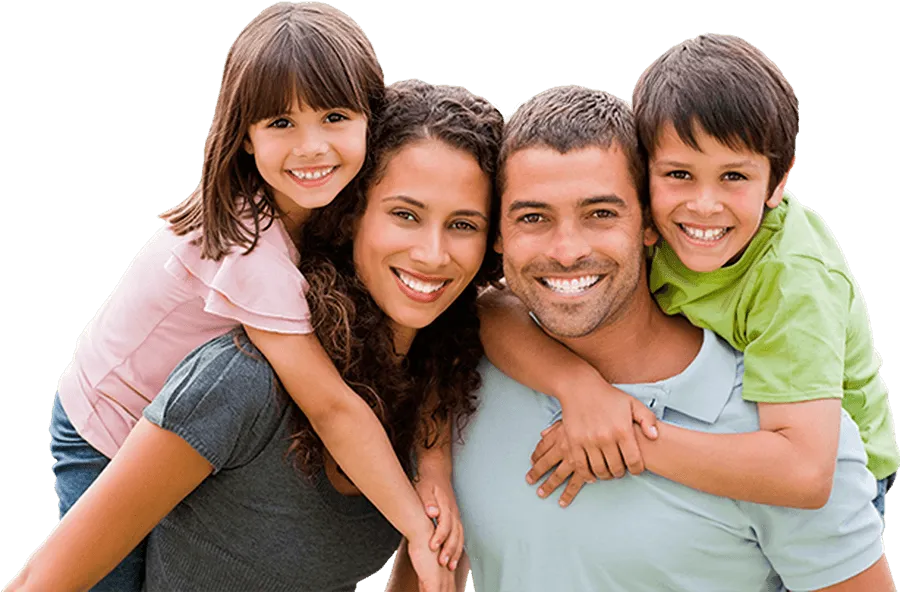 Happy family protected by an insurance