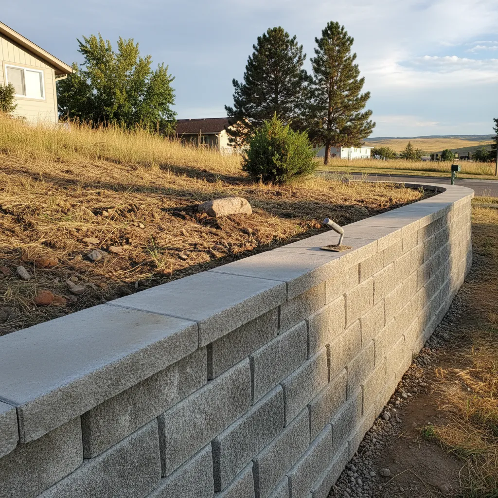 Great Fall Concrete builds and installs Retaining Wall