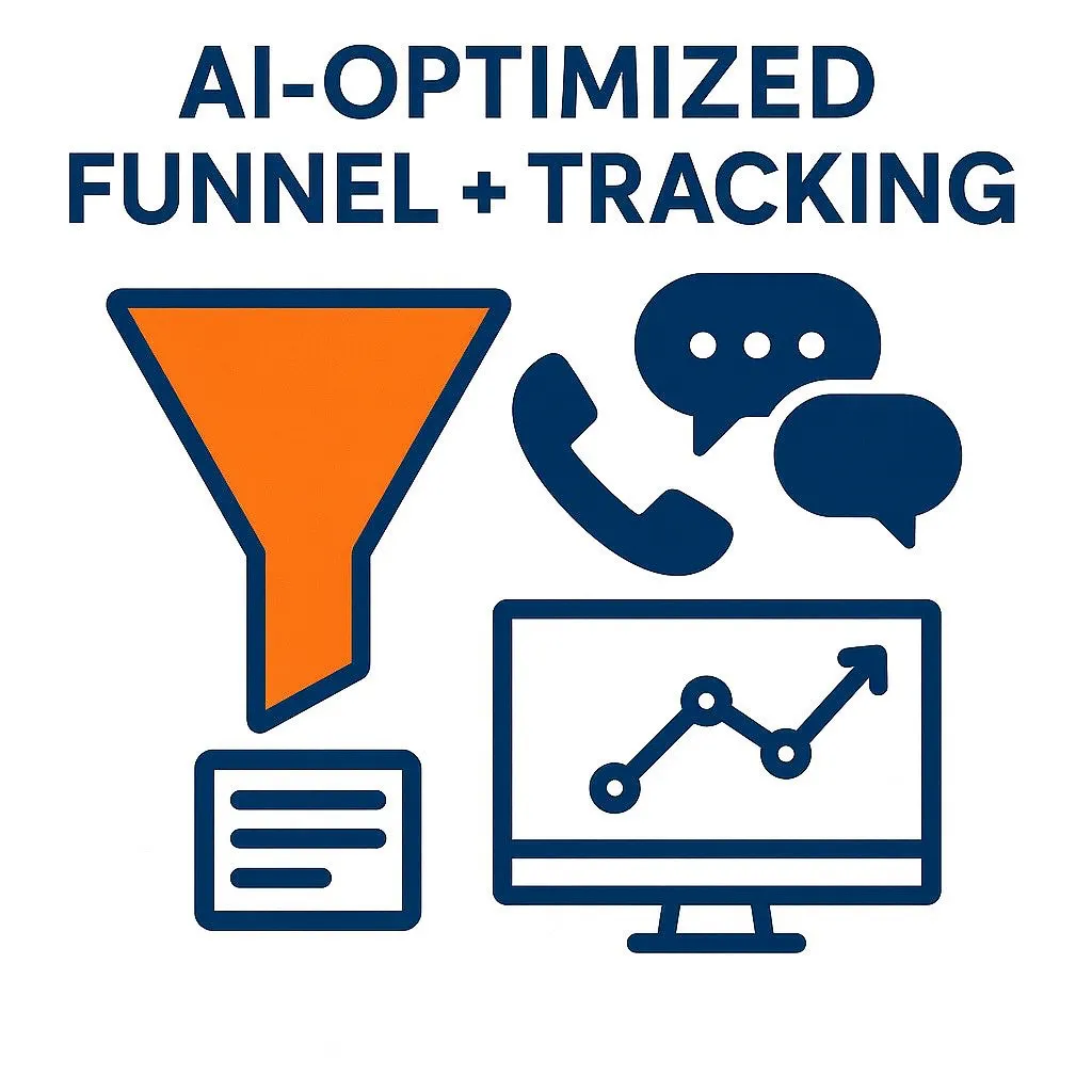 Automated AI lead funnel with phone tracking, text alerts, and CRM integration for California service companies.