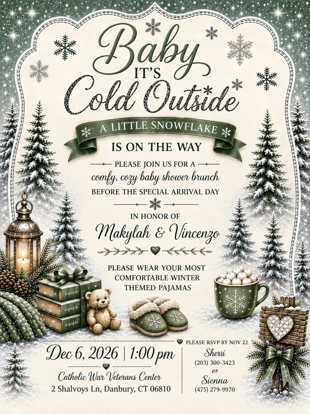 Cozy winter botanical tablescape with evergreen branches and glowing candlelight