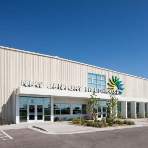 External picture of the New Century Fieldhouse in New Century, KS
