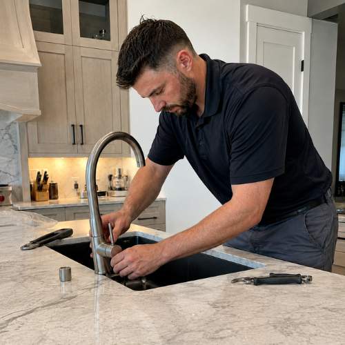 New kitchen faucet installation in a spring hill, KS home