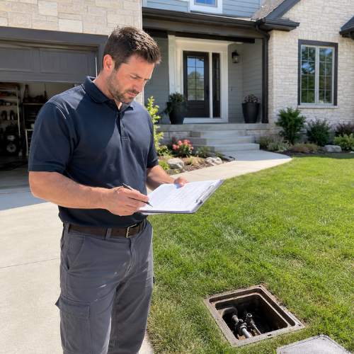 A plumber in Spring Hill, ks analyzing external plumbing hookups in prep for a full house repipe