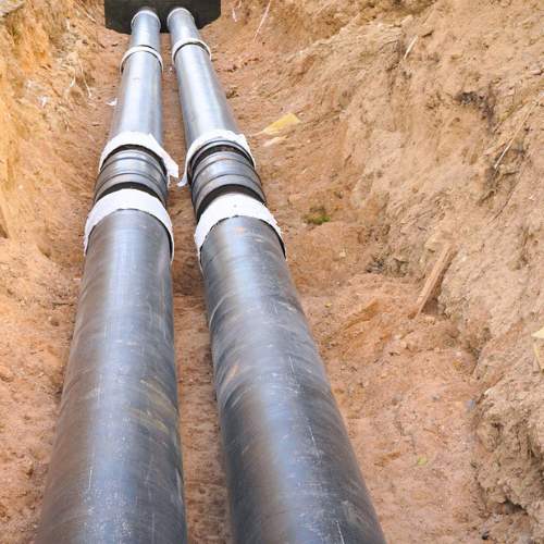 newly installed residential sewer line in spring hill, ks