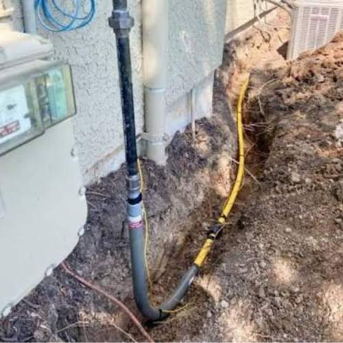 a new gas line installed in a home in wellsville, ks