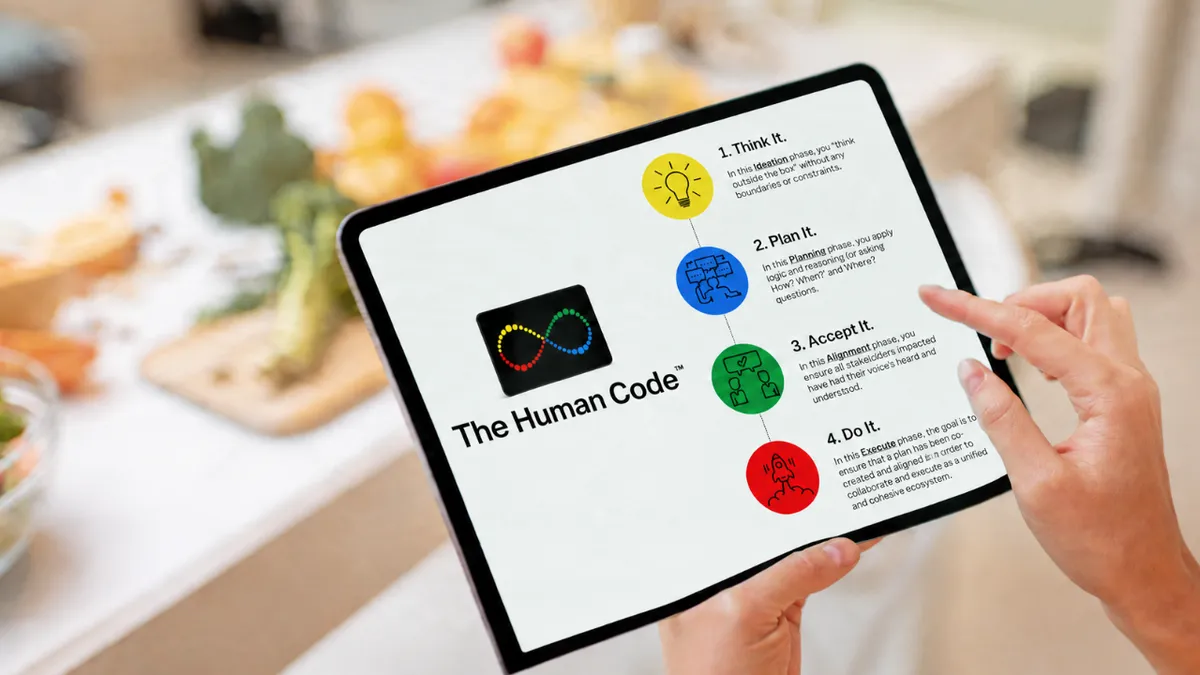 Parent and educator reading the comprehensive Human Code Secret eBook on a modern tablet