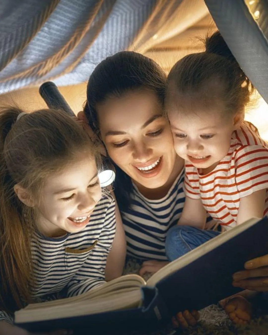 mom reading with her kids