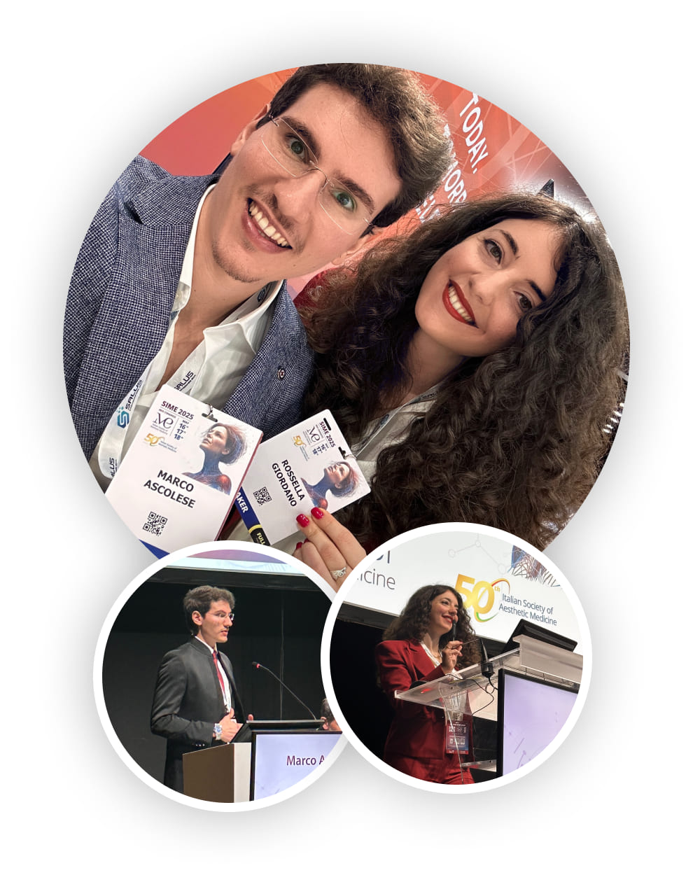 Dr Marco Ascolese e Dott.ssa Rossella Giordano Founders di Medico Vincente insieme al congresso SIME