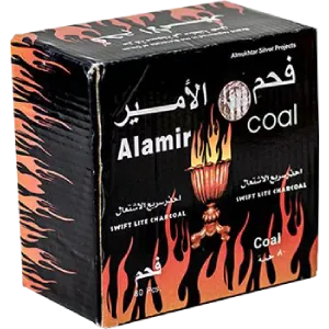 Al-Amir Coal - 80 pieces of pressed odorless coal, ideal for burning bakhoor and incense. Small, fast-igniting tabs with a burning time of approximately one hour. Perfect for releasing fragrant smoke to scent your home or clothing, while making a beautiful decorative piece.