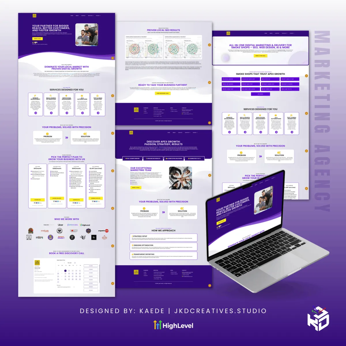 Marketing agency website redesign for Arizona-based agency, built in GoHighLevel