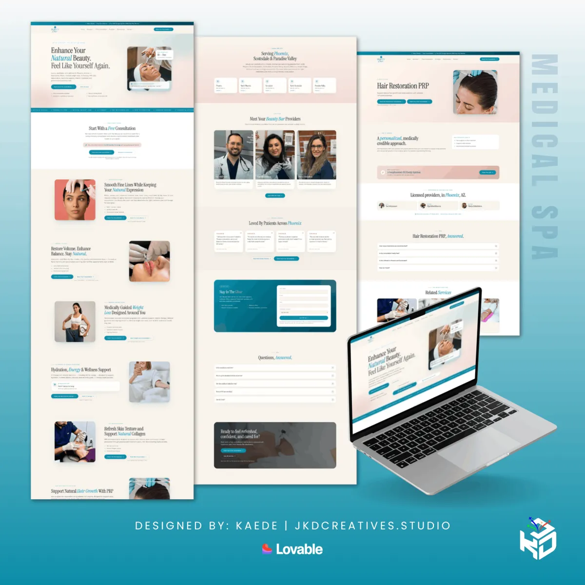 118-page medical spa website with local SEO across 5 Arizona cities, built in Lovable