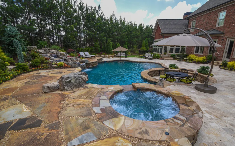 Alpharetta Concrete builds and installs pool deck.