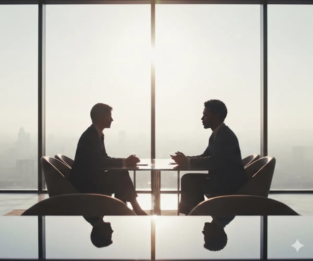 Executive business coaching and strategic planning meeting
