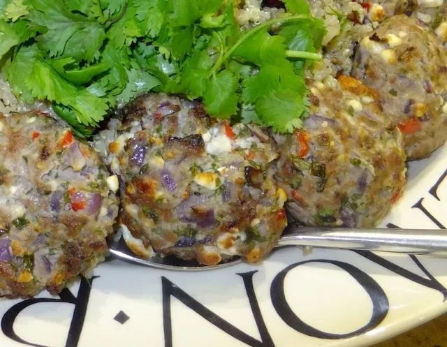 Turkey burger with chilli, coriander and feta by Be in the Kitchen