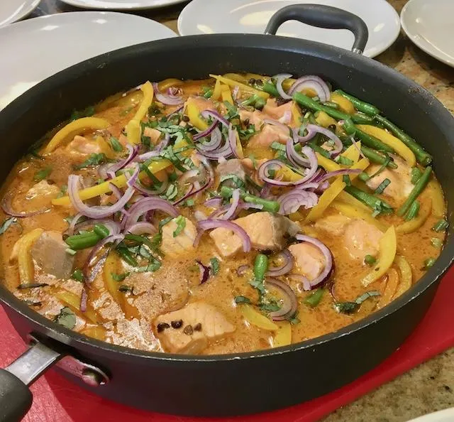 Thai red salmon and lentil curry by Be in the Kitchen