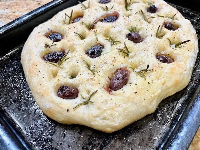 Rosemary and Olive Focaccia by Be in the Kitchen