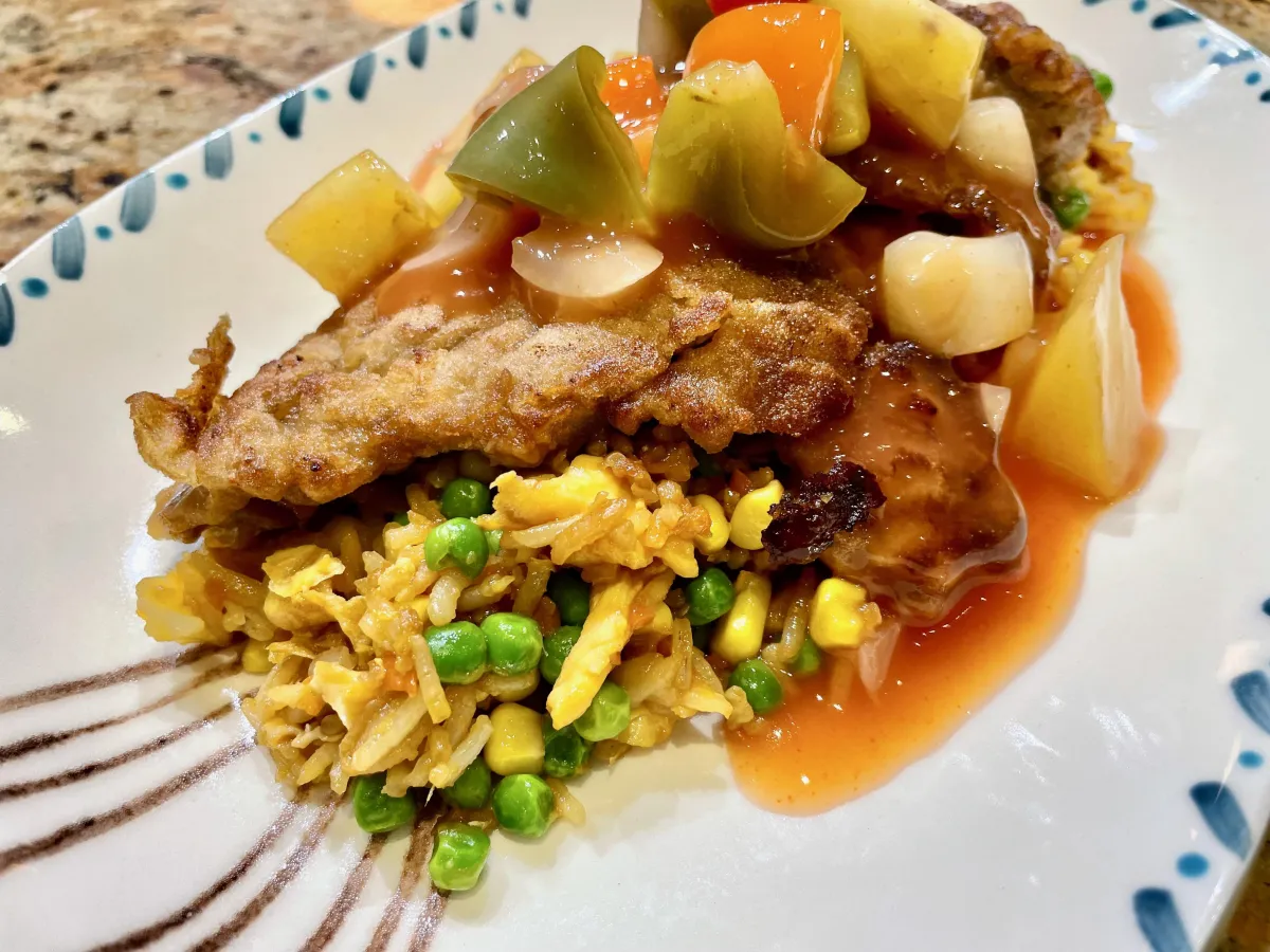 Teriyake Pan Fried Pork Fillet with Sweet and Sour Sauce