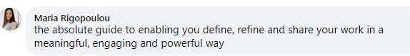 Maria Rigopoulou Copywriting Academy Feedback
