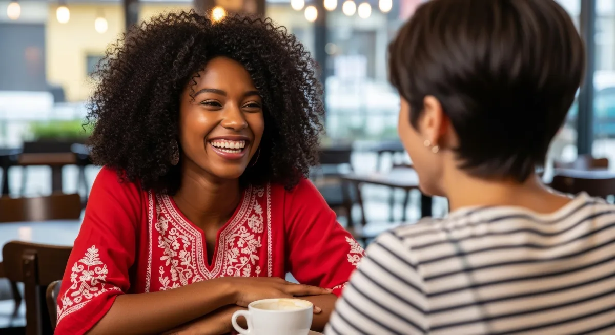 Two business owner enjoyig a relaxd coffee together, chatting about the next upgrde offer
