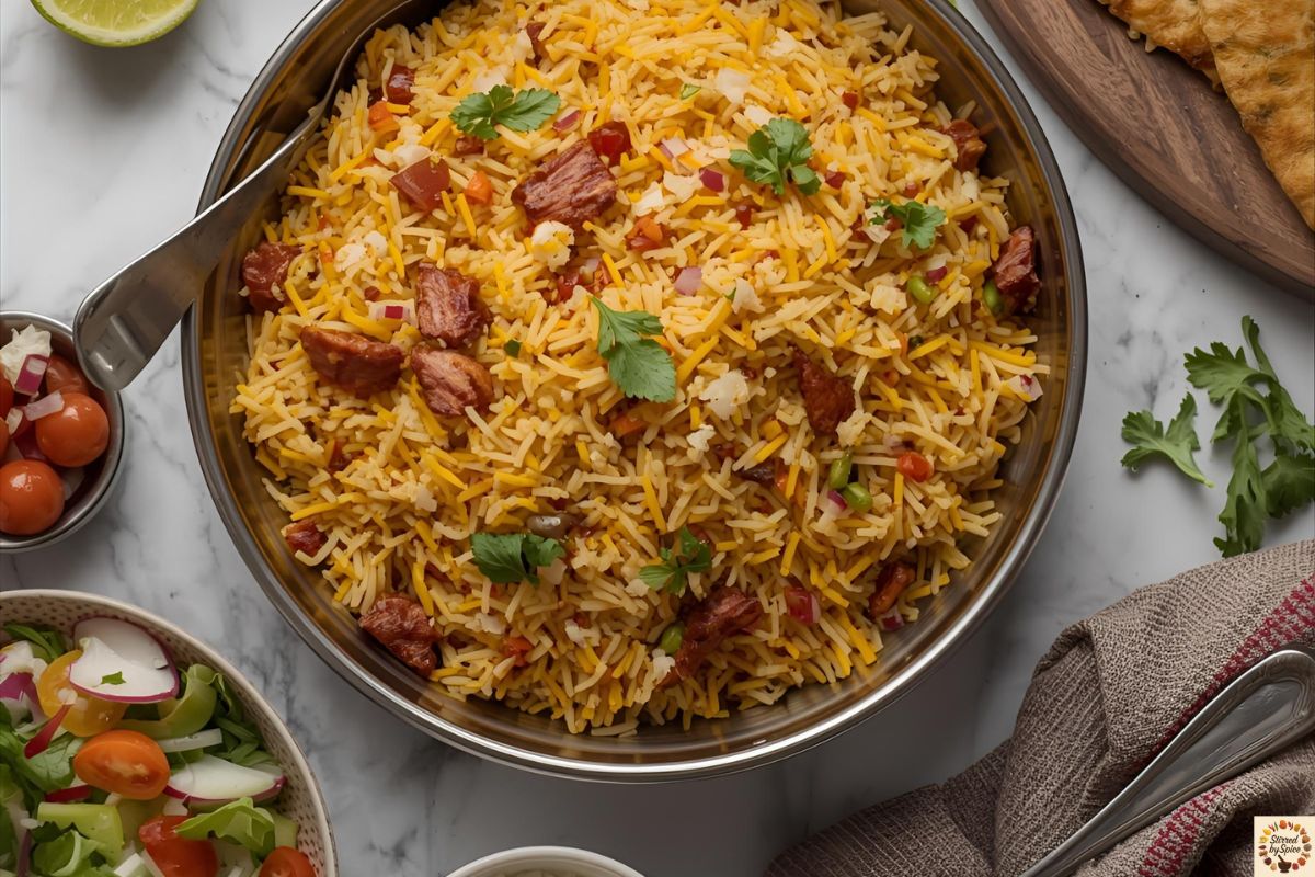 Dindigul Thalappakattu Chicken Biryani made with Jeeraga Samba rice, aromatic spices, and tender marinated chicken