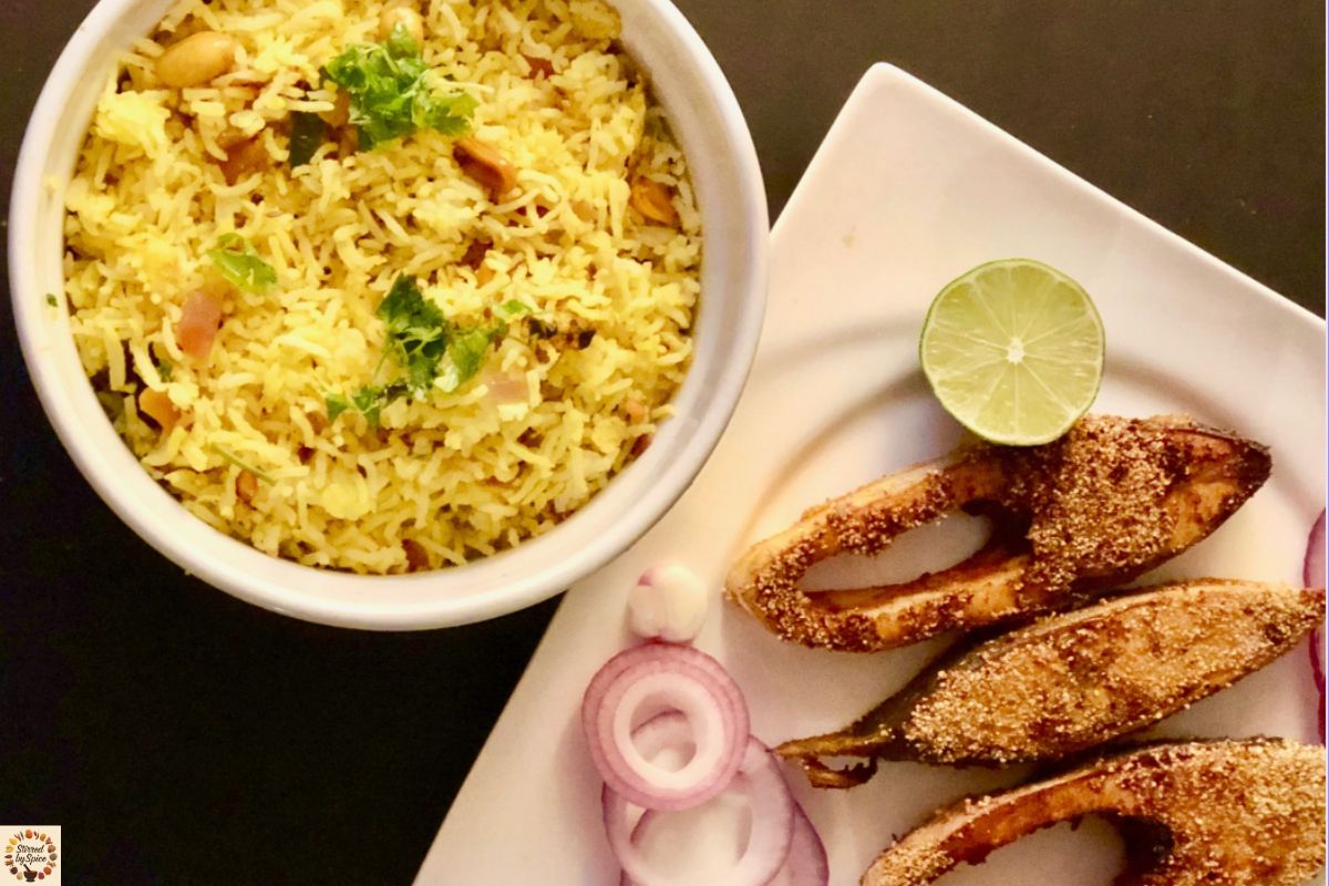South Indian fish fry coated in spiced semolina and fried until golden brown