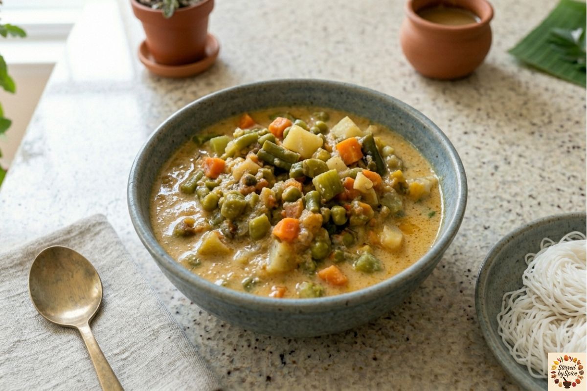 Snake Gourd Poriyal (Pudalangai Poriyal), a South Indian stir-fry made with finely chopped snake gourd, lentils, curry leaves, and spices, served in a ceramic bowl.