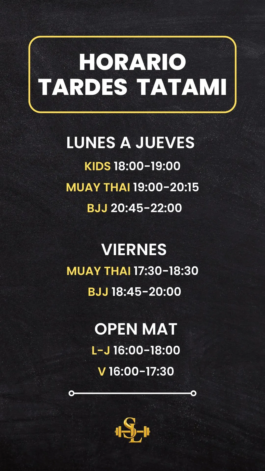 horario artes marciales madrid tardes