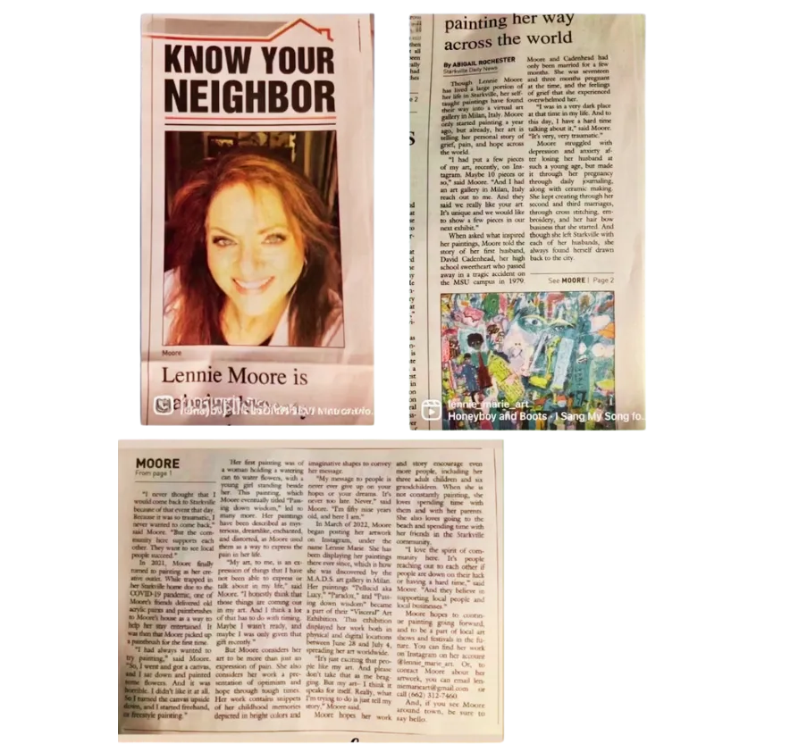 Newspaper Article on Lennie Marie ARt