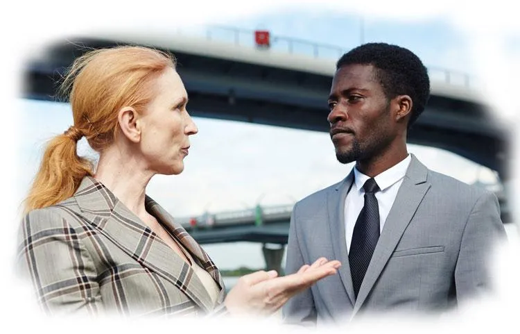 professional woman explaining something to her coworker