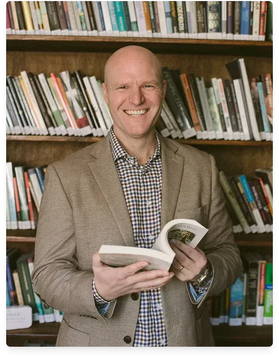 Matthew reading a book