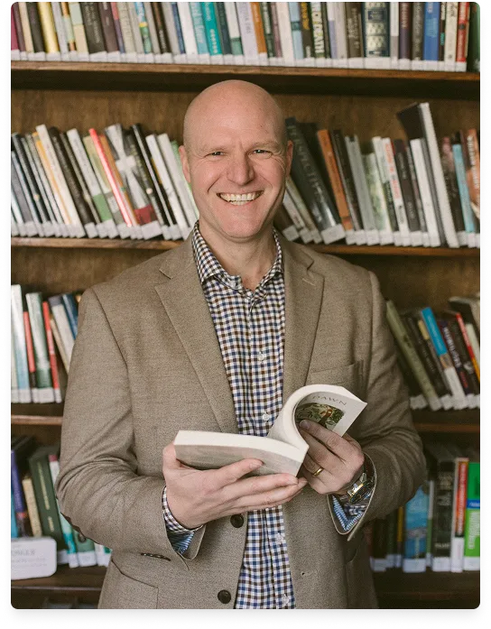Matthew reading a book