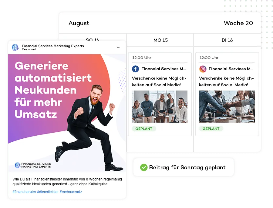 Social Media Beiträge im Kalender planen