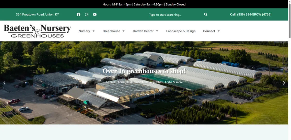 Baeten's Nursery Website Design