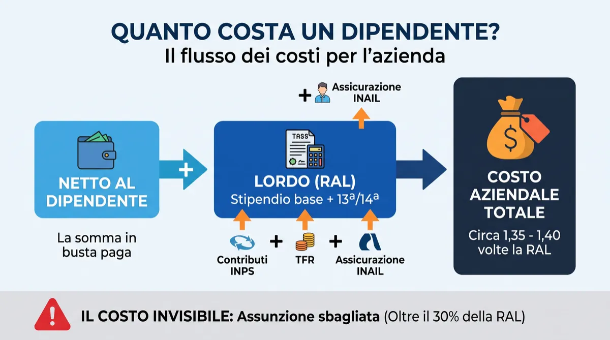 Quanto costa un dipendente al datore di lavoro