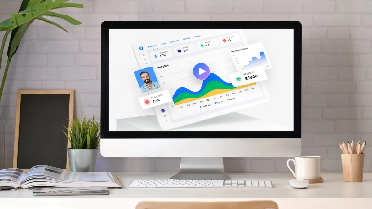 image of dashboard analytics for cold email campaigns