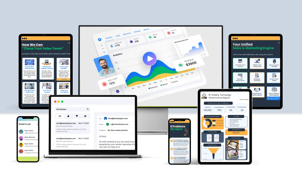 image of dashboard analytics for cold email campaigns