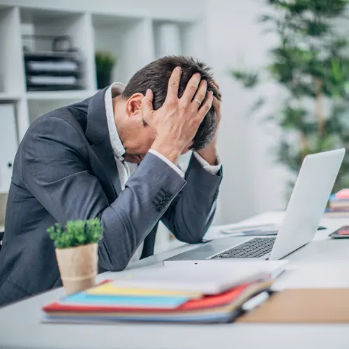 image of happy sales man on a call