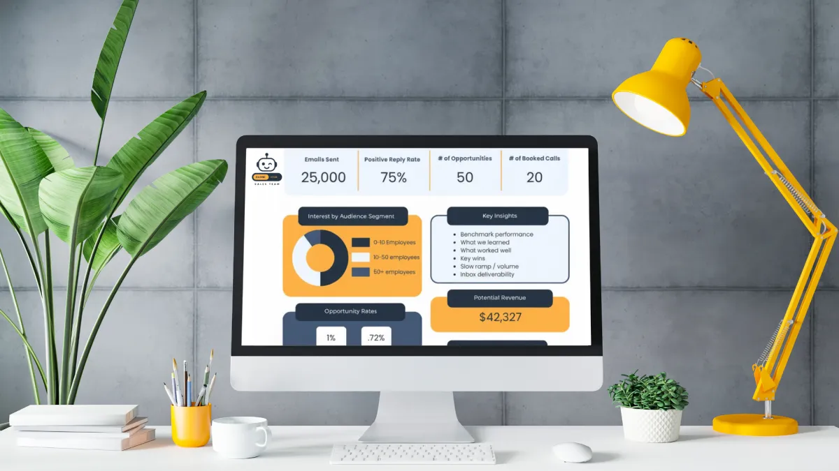 image of dashboard analytics for cold email campaigns